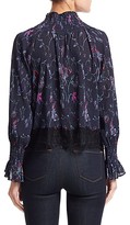 Thumbnail for your product : Tanya Taylor Nyssa Floral Vines Lace-Trim Blouse