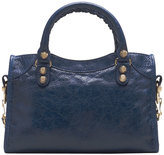 Thumbnail for your product : Balenciaga Giant 12 Golden Mini City Bag, Bleu Mineral
