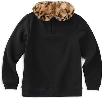 Kate Spade Girls' Studded Sweatshirt with Faux-Fur Collar