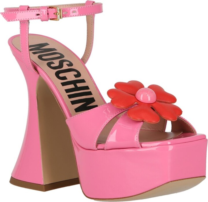 Platform Sandals Pink Moschino Sandals Love Moschino Metallic Pink