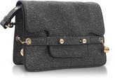 Thumbnail for your product : RED Valentino Gunmetal Crackled Metallic Leather Flap Top Crossbody Bag