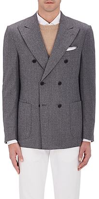 Luciano Barbera MEN'S WOOL DOUBLE-BREASTED SPORTCOAT