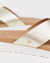 Thumbnail for your product : UGG Kari cross strap slides in gold