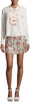 Thumbnail for your product : Zadig & Voltaire Jaliz Floral Silk Fringe Miniskirt, Multicolor