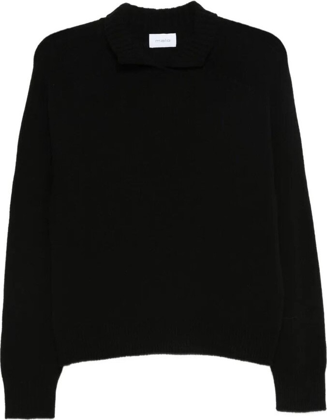 Malo V-Neck Long-Sleeved Knitted Jumper