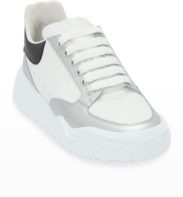 Alexander McQueen Court White Panelled Leather Sneakers Womens Mens Shoes Mens Trainers Low-top trainers 