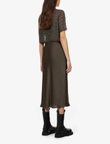 Thumbnail for your product : AllSaints Reille 2-in-1 embellished-overlay woven midi dress