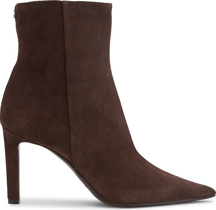 Women's Frankie 85MM Velvet Suede Booties - Chocolate - Size 5.5