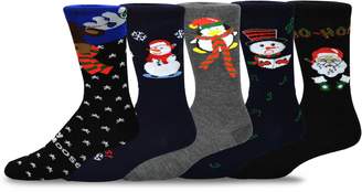TeeHee Socks TeeHee Christmas and Holiday Fun Crew Socks 5 Pair Pack