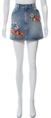 Gucci 2017 Embroidered Mini Skirt
