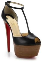 Thumbnail for your product : Christian Louboutin Amy Kid T-Strap Peep-Toe Platform Pumps