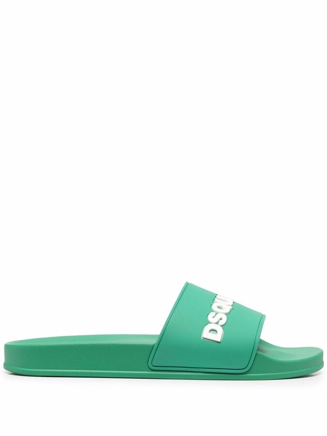 DSQUARED2 LogoEmbossed Sliders ShopStyle Flip Flop Sandals