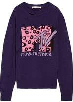 Thumbnail for your product : Marc Jacobs Oversized Distressed Intarsia Wool And Cashmere-Blend Sweater