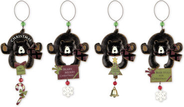 Sunset Vista Designs Co. 4 Piece Beary Merry Bottoms Up Hanging Figurine Ornament Set