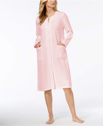 Miss Elaine Quilted Embroidered Snap-Front Robe