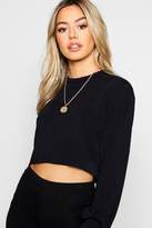 Thumbnail for your product : boohoo Petite Raw Hem Sweat Top
