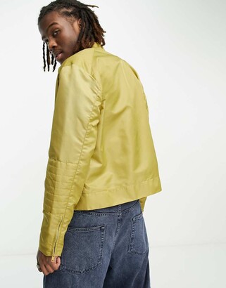 Collusion nylon biker jacket in olive green ShopStyle