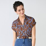 Thumbnail for your product : Anne Weyburn Floral Print Polo Shirt With Short Sleeves