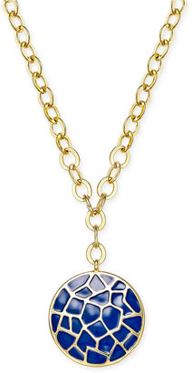 Charter Club Erwin Pearl Atelier for Gold-Tone Crackled Disc Pendant Necklace, Created for Macy's