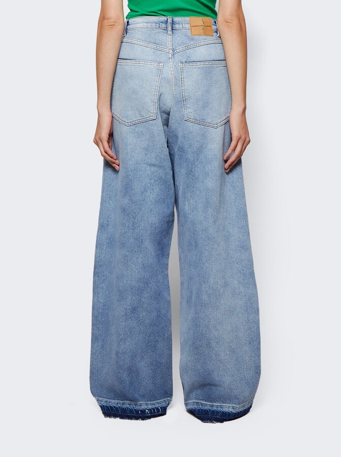 Wide Leg Circle Knee Jeans
