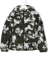 Thumbnail for your product : Stone Island Junior patterned hooded jacket