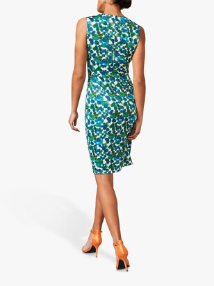 Phase Eight Clementine Floral Print Mini Wrap Dress, Ivory/Apple Green