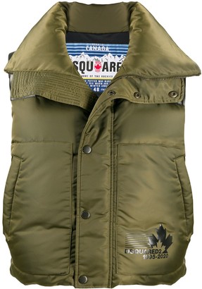DSQUARED2 Logo-Print Padded Gilet - ShopStyle Outerwear