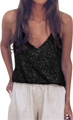 black sparkly vest tops uk