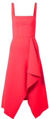 Dion Lee Asymmetric Stretch Wool-blend Midi Dress - Bright pink