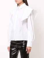 Thumbnail for your product : Derek Lam 10 Crosby Long Sleeve Ruffle Shoulder Shirt