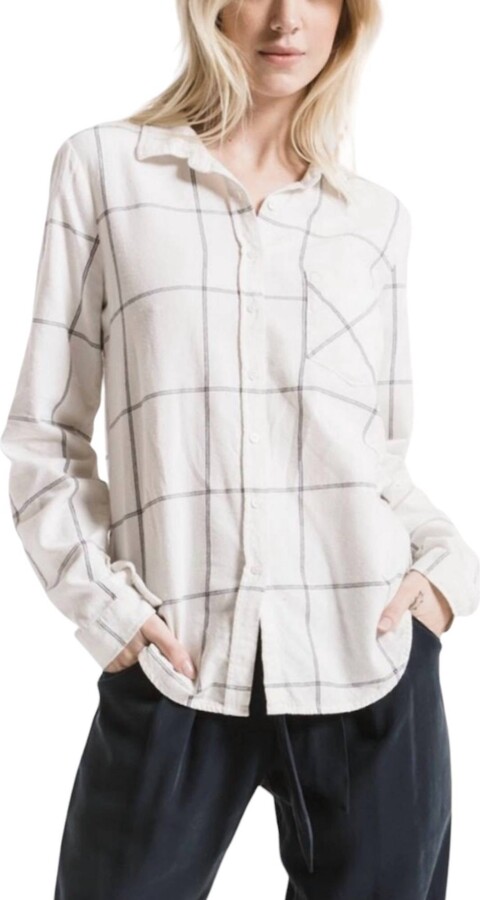 Rag Poets Kane-Decraw Button-Up Shirt In Cream