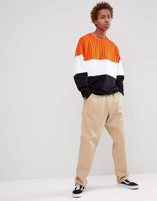 ASOS Design DESIGN oversized sweatshirt with colour block stripes