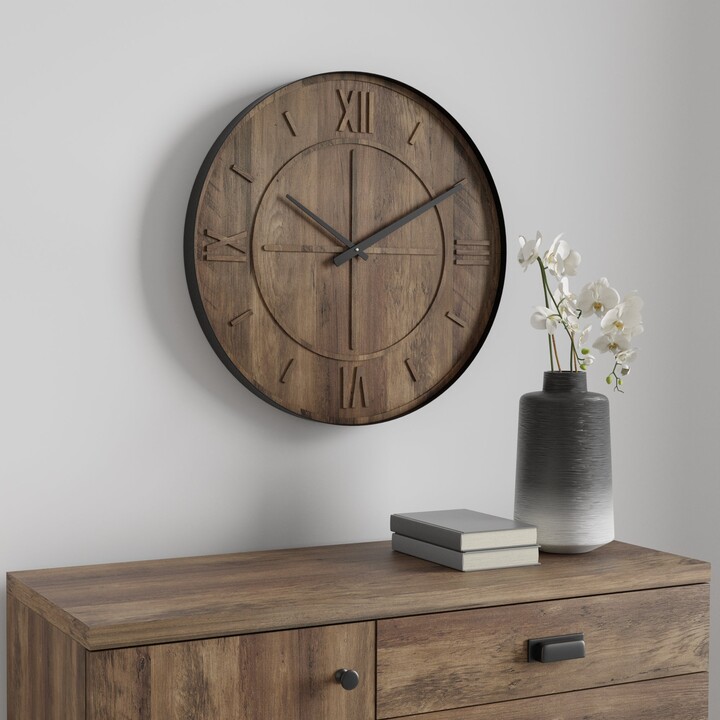 Dunelm Fulton 60cm Wall Clock Brown ShopStyle