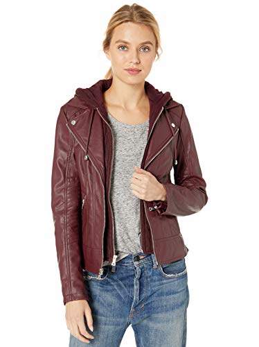 guess leather jacket womens