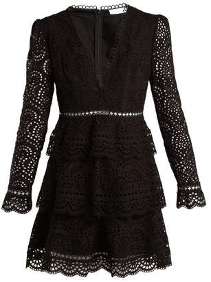 Zimmermann Tali Embroidered Cotton Dress - Womens - Black