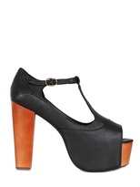 Thumbnail for your product : Jeffrey Campbell 120mm Foxy Leather T-Strap Sandals