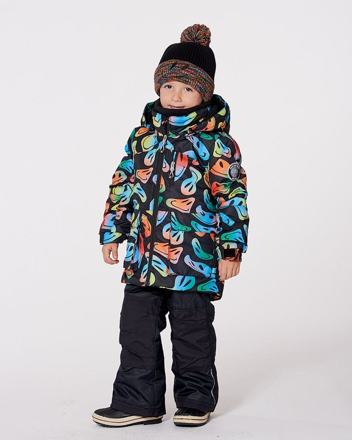 Deux Par Deux Two-Piece Play Snowsuit with Allover Jacket Smiley Face
