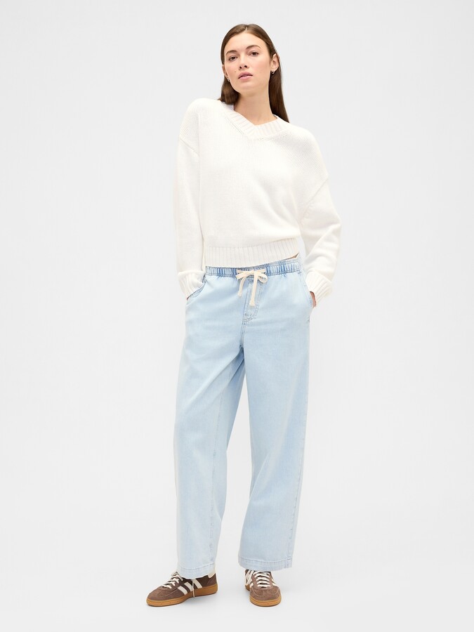 Gap Factory High Rise Pull-On Wide-Leg Jeans