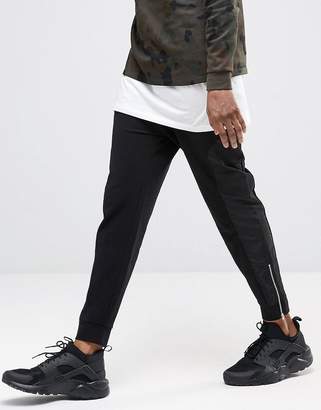 ASOS Skinny Joggers With Cut & Sew & Zips
