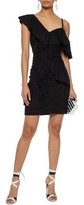 Thumbnail for your product : Alice + Olivia Jeans Floretta Asymmetric Ruffled Suede Mini Dress