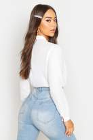Thumbnail for your product : boohoo Draped Long Sleeve Blouse