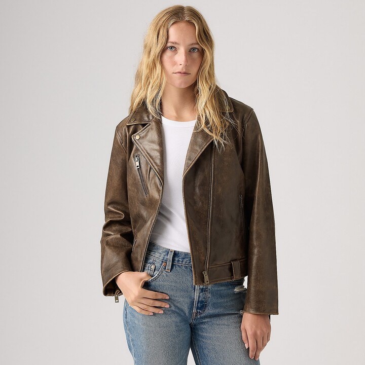 Levi's Genuine Leather Moto Jacket - Women's - Shitake