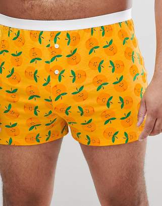 ASOS Plus Jersey Boxers With Cheeky Peach Print