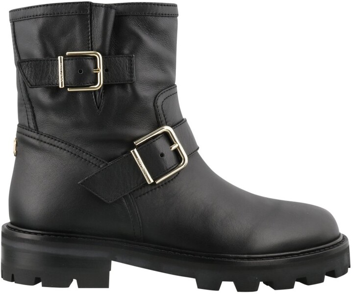 Luisaviaroma Women Shoes Boots Biker Boots 30mm Youth Leather Biker Boots 