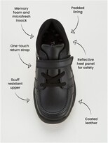 Thumbnail for your product : Very ToeZone Boys Leather Elastic Lace With Strap School Shoe - Black