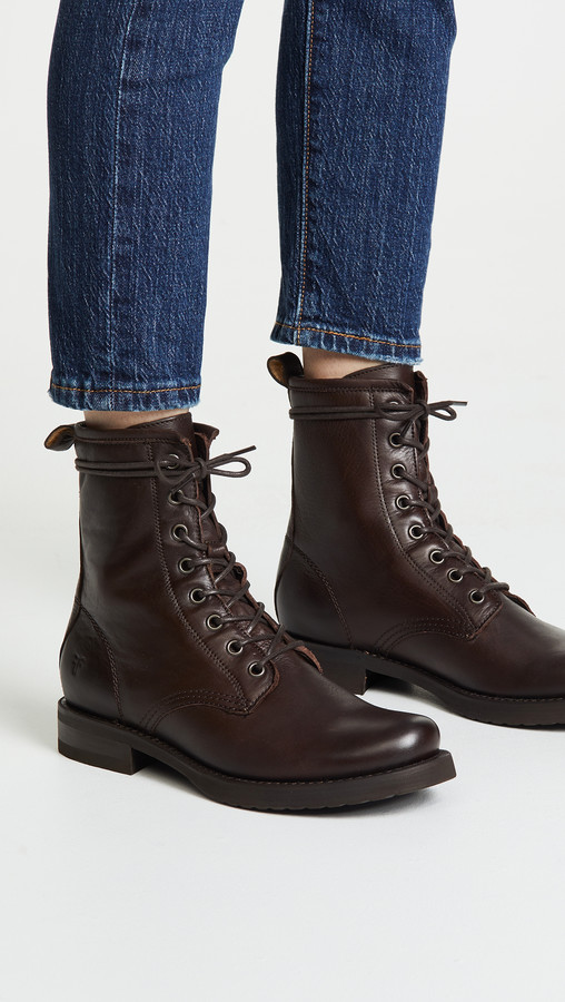 frye black combat boots