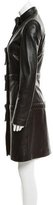 Thumbnail for your product : Herve Leger Leather Knee-Length Coat