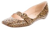 Thumbnail for your product : Christian Louboutin Leopard Square-Toe Flats