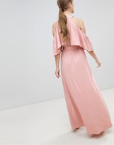 Thumbnail for your product : Little Mistress Belted Maxi Dress With Frill Overlay