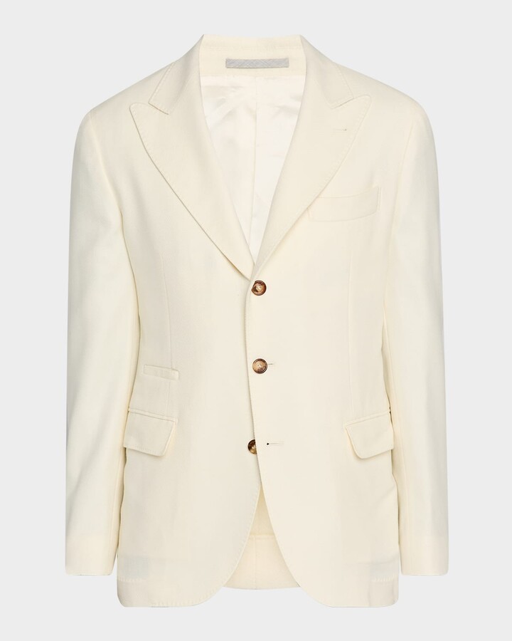 Brunello Cucinelli Men's Cavallery Twill Peak-Lapel Sport Coat